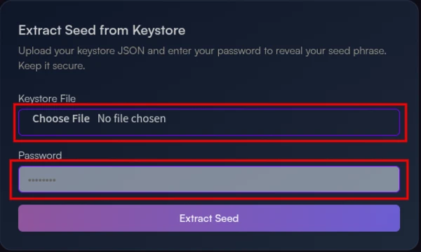 How to extract seed phrase from keystore